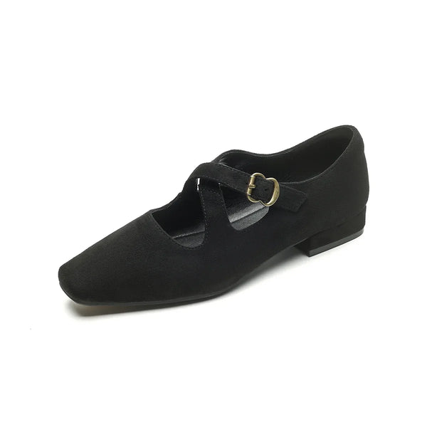 Corinne | Buckled Suede Mule