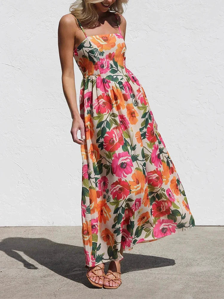 Isadora | Floral Backless Maxi Dress