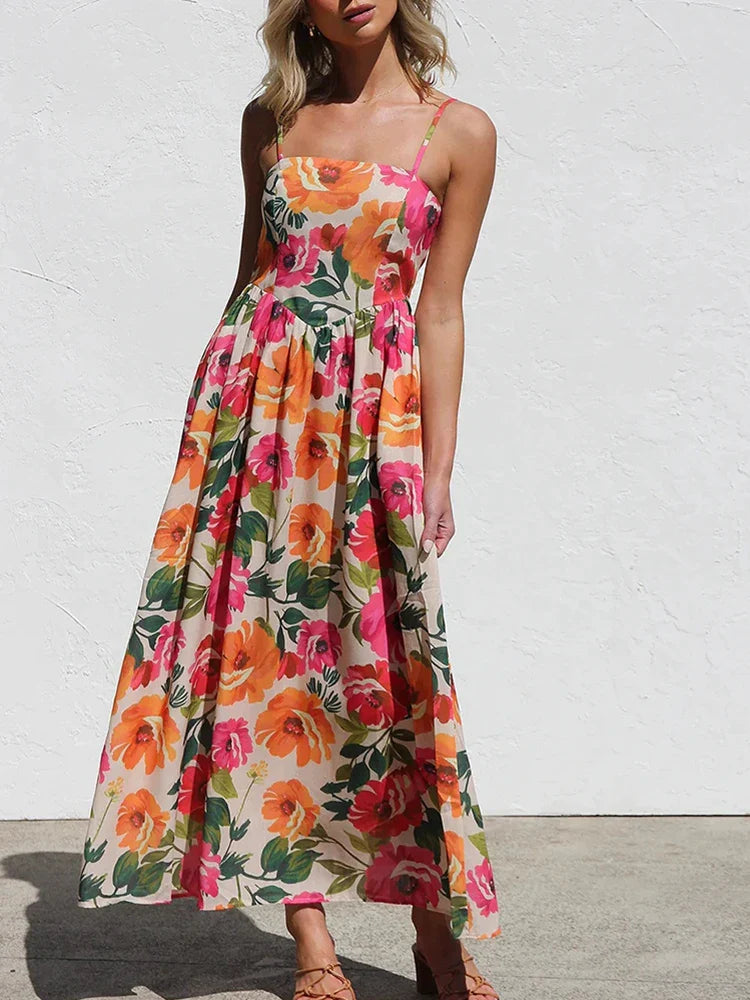 Isadora | Floral Backless Maxi Dress