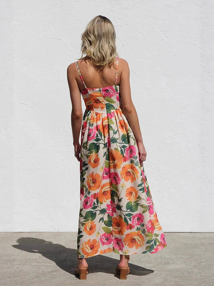 Isadora | Floral Backless Maxi Dress