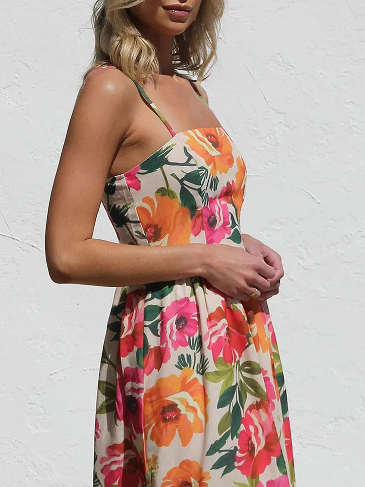 Isadora | Floral Backless Maxi Dress
